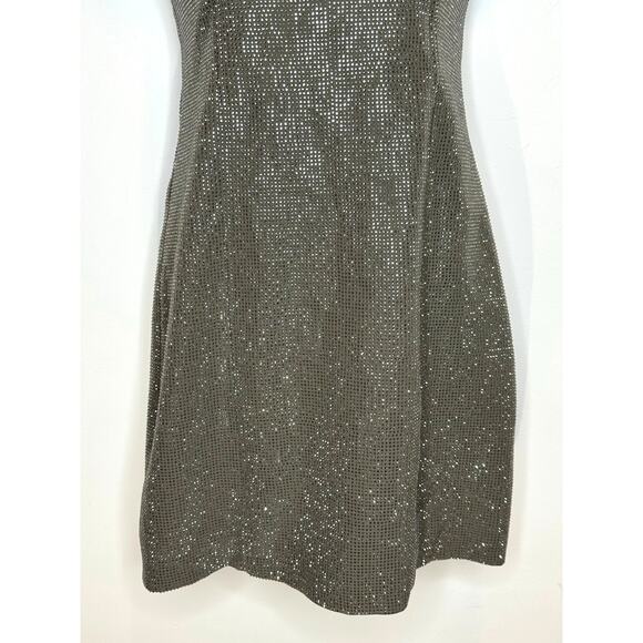Zara Rhinestone strapless women's party dress taupe brown size Medium. in EUC - Picture 6 of 12